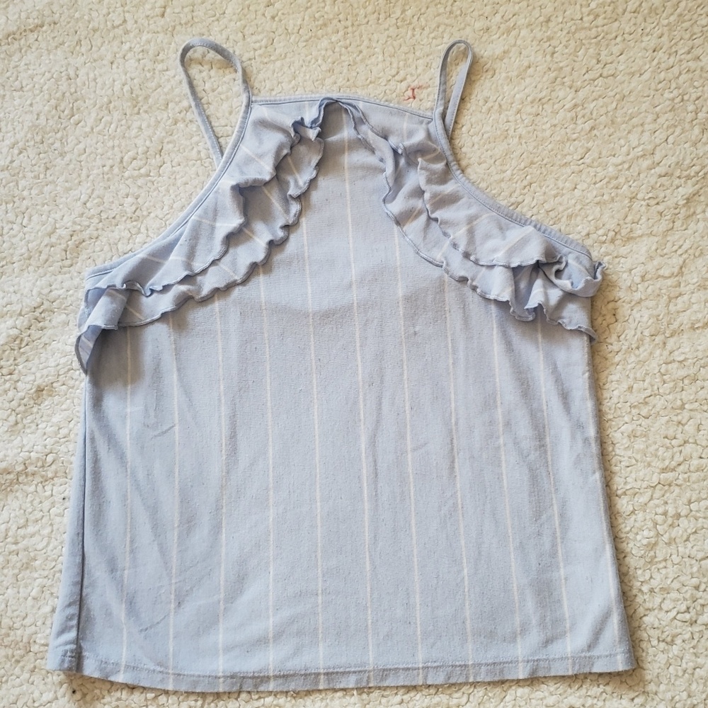 Light blue striped tank top